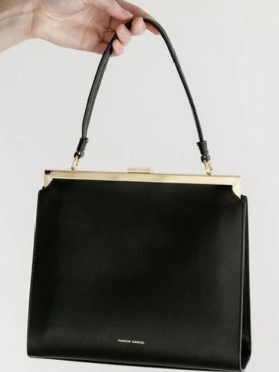 Mansur Gavriel Handbags - Mansur Gavriel Black Flamma Leather Elegant Bag Gold Tone Hardware w Dustbag